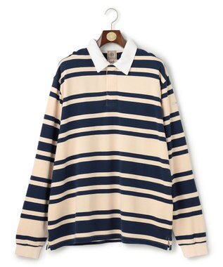 J.PRESS MEN 【KING SIZE】ソフトタッチコットンマルチボーダー ラガーポロシャツ
