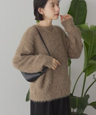 AMERICAN HOLIC 【WEB限定】フェザーゆるニットプルオーバー Mocha