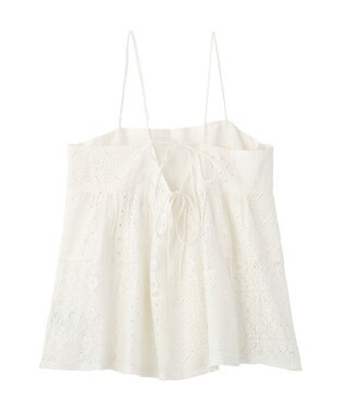 earth music&ecology 【セットアップ対応】【WEB・一部店舗限定】パッチワークレースキャミソール Off White