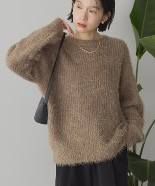 AMERICAN HOLIC 【WEB限定】フェザーゆるニットプルオーバー Mocha