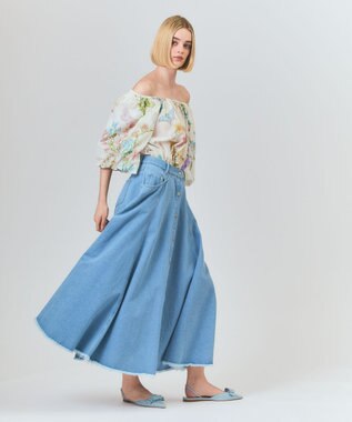 GRACE CONTINENTAL サーキュラーデニムスカート サックス