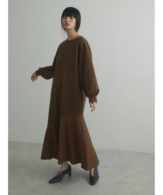 Green Parks armonia．布帛切り替えポンチワンピース Brown