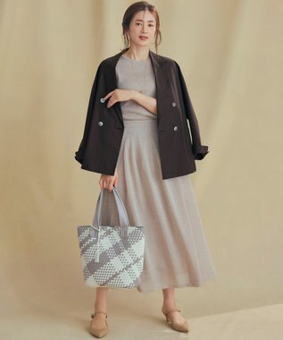 23区 S 【洗える】シャイニーシアー リブ ニット ベージュ系