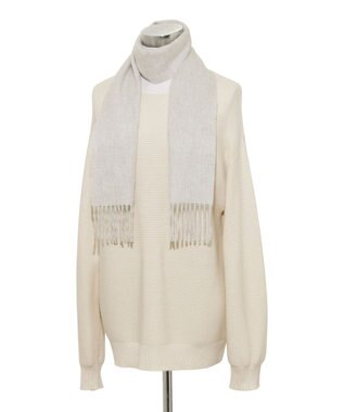 MOONBAT FURLA(フルラ）カシミヤ100％ 無地 プチマフラー ライトグレー