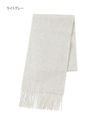 MOONBAT FURLA(フルラ）カシミヤ100％ 無地 プチマフラー ライトグレー