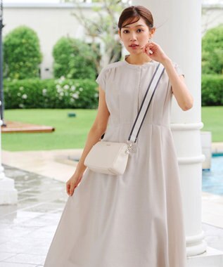 Tiaclasse 【洗える】リネンライクフレンチスリーブワンピース エクリュ