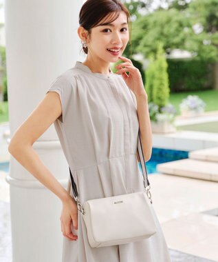 Tiaclasse 【洗える】リネンライクフレンチスリーブワンピース エクリュ