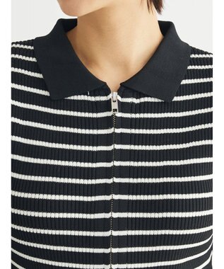 Green Parks ・ＥＬＥＮＣＡＲＥ　ＤＵＥ　Ｗ　ＺＩＰ　ボーダーカーデ Black