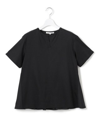 23区 【汗じみ防止/洗える】スムースデザイン バックフレア カットソー ブラック系