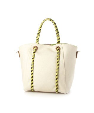 UNBILLION カシュカシュ cachecache / コーティングキャンバスロープハンドルトート アイボリー