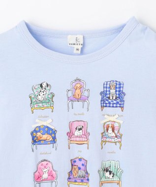 組曲 KIDS 【80-100㎝】アラカルトドッグ Tシャツ サックスブルー