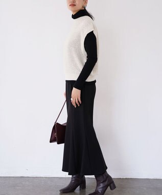 TOQUE 〈大草直子さんアドバイザー〉ベビーアルパカ×シルクハニカムニットフレンチトップス オフ