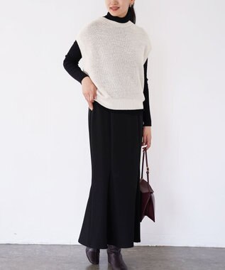 TOQUE 〈大草直子さんアドバイザー〉ベビーアルパカ×シルクハニカムニットフレンチトップス オフ