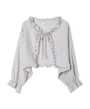 earth music&ecology ふくれジャガードボレロ Light Gray