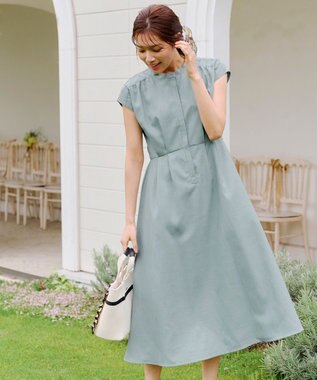 洗える】リネンライクフレンチスリーブワンピース / Tiaclasse
