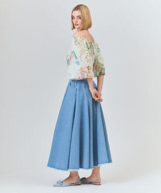 GRACE CONTINENTAL サーキュラーデニムスカート サックス