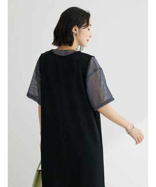 Green Parks カットジョーゼットマーメイドジャンスカ Black