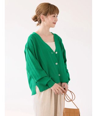 AMERICAN HOLIC 針抜きＶネックニットカーディガン Green