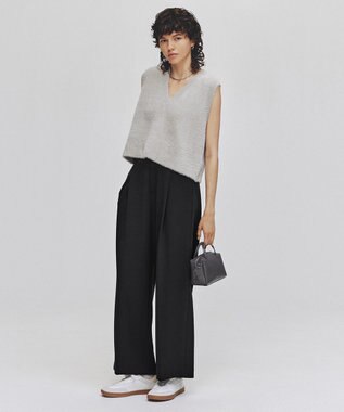 UNFILO L ナイロンシャギー ベスト グレージュ