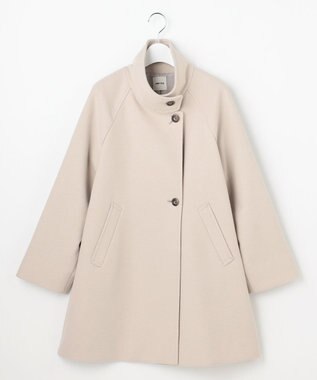 ANY SIS S ウールライクスタンドカラー ミドルコート アイボリー