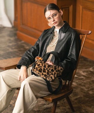 LeSportsac FUR E/W TOTE/レオパードフラッフィーファー レオパードフラッフィーファー