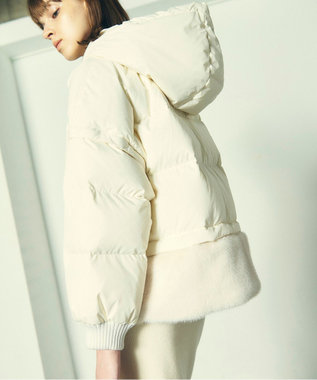 GRACE CONTINENTAL ヘムファーショートダウンジャケット キナリ