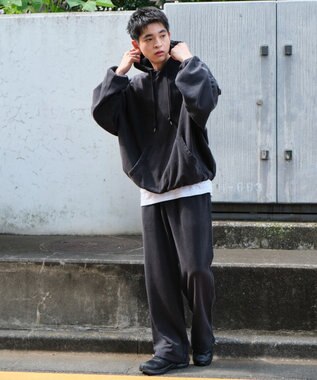 WEGO アシッドウォッシュバルーンパーカー ブラックその他