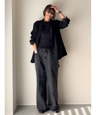 woadblue ＜坪田あさみさんコラボ＞DADA  ダダ  /  BLACK ワイドデニムパンツ BLACK