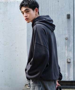 WEGO アシッドウォッシュバルーンパーカー ブラックその他