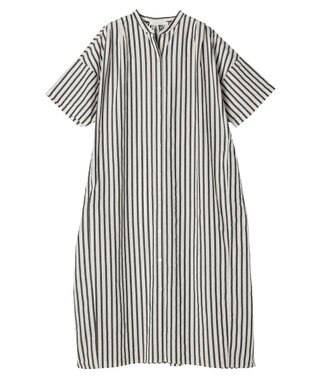 AMERICAN HOLIC イージーケア＋接触冷感丈違い強撚ワッシャーワンピース Stripe Black