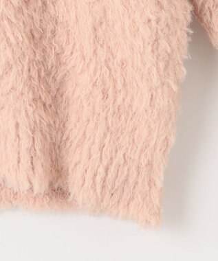 Feroux 【洗える】シャギーVネック ニット ピンク系