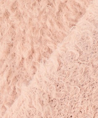 Feroux 【洗える】シャギーVネック ニット ピンク系