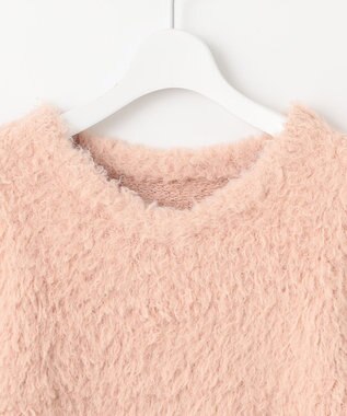 Feroux 【洗える】シャギーVネック ニット ピンク系