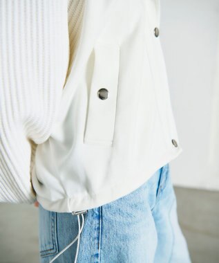 GRACE CONTINENTAL ニットコンビパーカー ホワイト