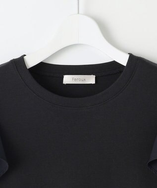 Feroux フリル袖  Tシャツ ブラック系