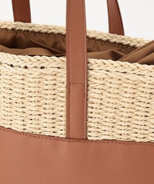 LA BAGAGERIE 【インスタグラマー chiyoさん×LA BAGAGERIE】コンビネーションかごバッグ チョコ