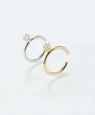 Phoebe 【金属アレルギー対応】ブリンクビジューイヤーカフ　シルバー/ニッケルフリー シルバー