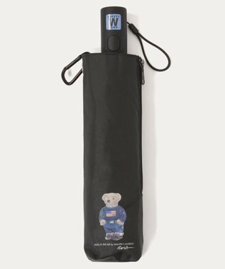 MOONBAT 【WEB限定/遮光率100%/遮熱/UV】POLO RALPH LAUREN（ポロ ラルフローレン）晴雨兼用日傘 ポロベア 無地 折りたたみ傘 自動開閉 ブラック