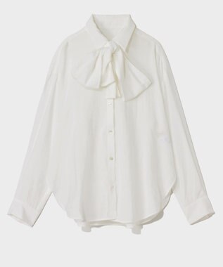 GRACE CONTINENTAL ボウタイシアーシャツ キナリ