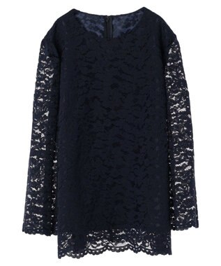 Green Parks ｅｆ－ｄｅ　レースクルーネックブラウス Dark Navy