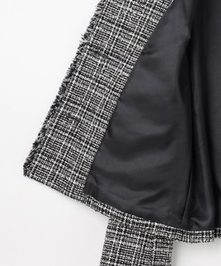 J.PRESS LADIES L Lightループチェック ツイード ジャケット ブラックミックス系