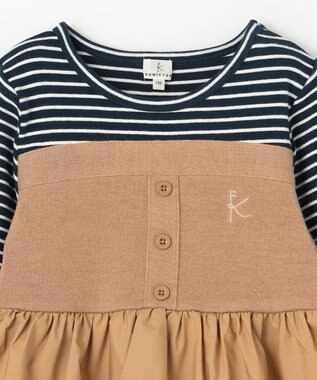 組曲 KIDS 【110-140㎝】ビスチェドッキング Tシャツ ベージュ