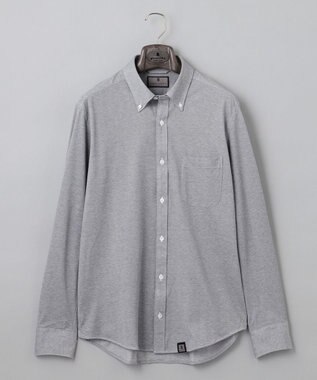 GOTAIRIKU 胸ポケット付にアップデート【吸水速乾/ストレッチ】クールマックス鹿の子 ビズシャツ_ボタンダウン ライトグレー系