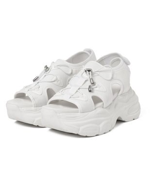 WEGO 【SMLXLサイズ展開】クリアライトソールレースアップサンダル ホワイト