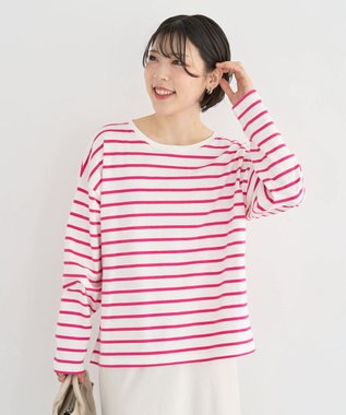 Green Parks サイドタックプルオーバー Border Pink