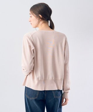 YECCA VECCA ラメ混クルーネックカーディガン Pink