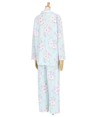 Wing パジャマ 長袖 長ズボン 綿100%(本体) 天竺素材 レディース EP7045 ウイング／ワコール サックス