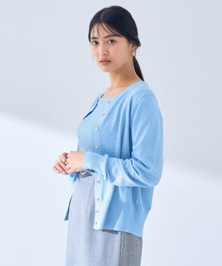 YECCA VECCA ラメ混クルーネックカーディガン Pink