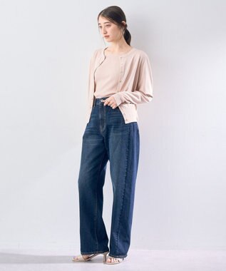 YECCA VECCA ラメ混クルーネックカーディガン Pink