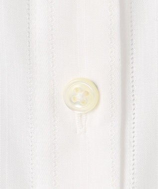 J.PRESS LADIES S 【洗える】セルロースカラミストライプ バンドカラー ブラウス ホワイト系